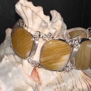Dreamy Yellow Lace Agate + multi-statement cluster cuff